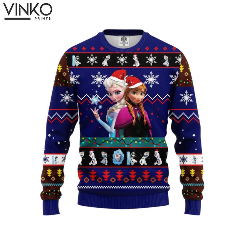 Elsa And Anna Princess Frozen Disney Tree Ugly Christmas Sweater