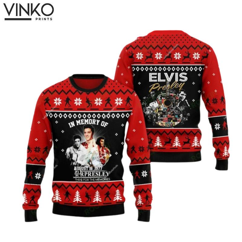 Elvis Presley 2023 King Of Rock And Roll Shirt Ugly Christmas Sweater