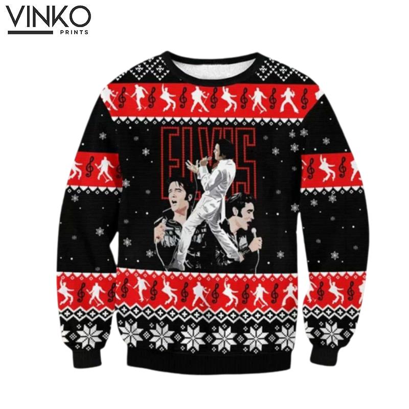 Elvis Presley Christmas Elvis Presley Elvis King Ugly Xmas Ugly Christmas Sweater