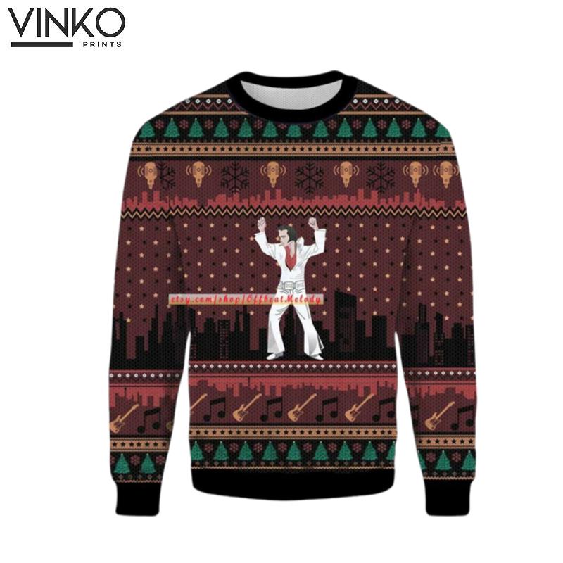 Elvis Presley Dancing Ugly Christmas Sweater