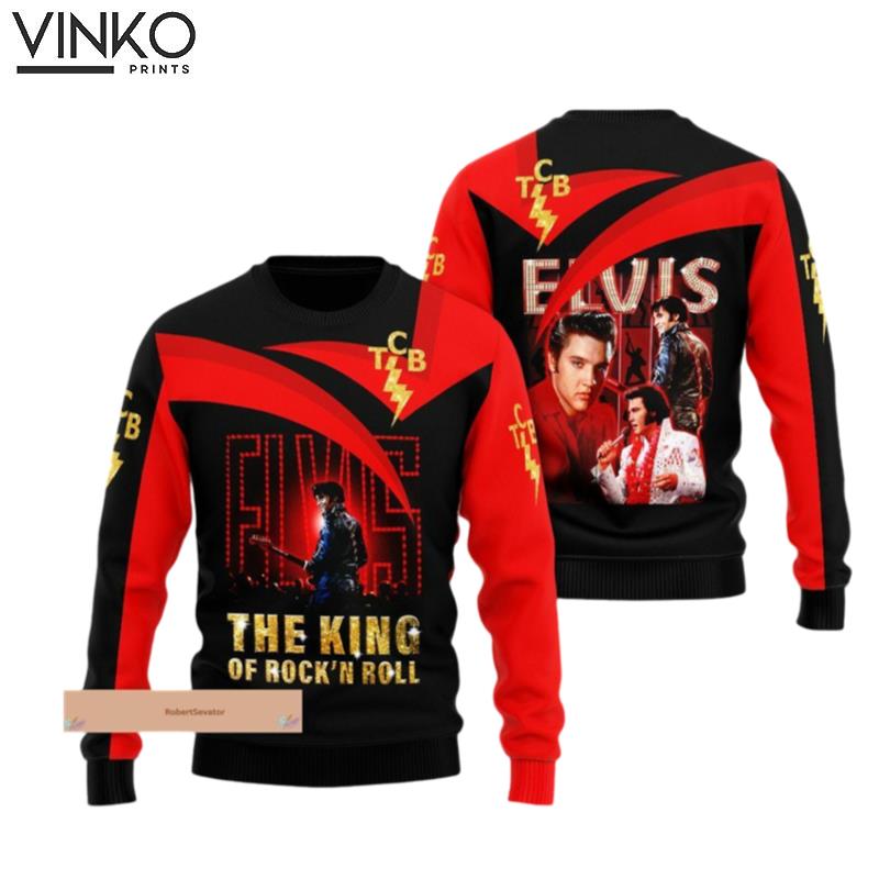 Elvis Presley Elvis The King Of Rock N Roll Ugly Christmas Sweater