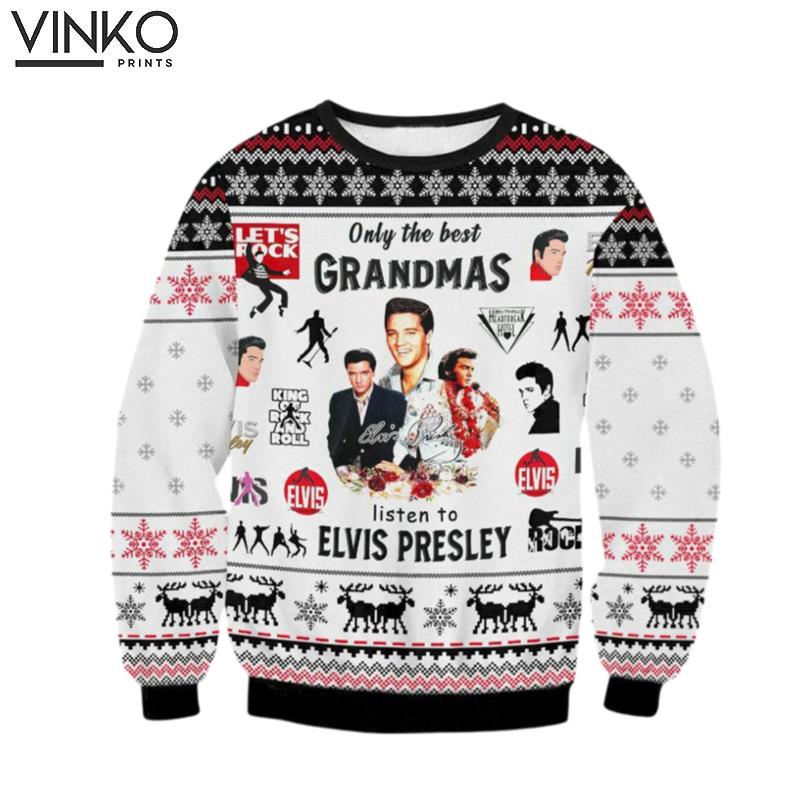 Elvis Presley King Of Rock And Roll Ugly Christmas Sweater