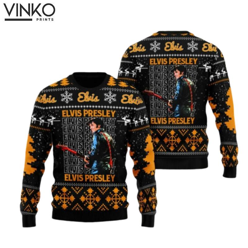 Elvis Presley Rock And Roll Christmas 3D Ugly Christmas Sweater