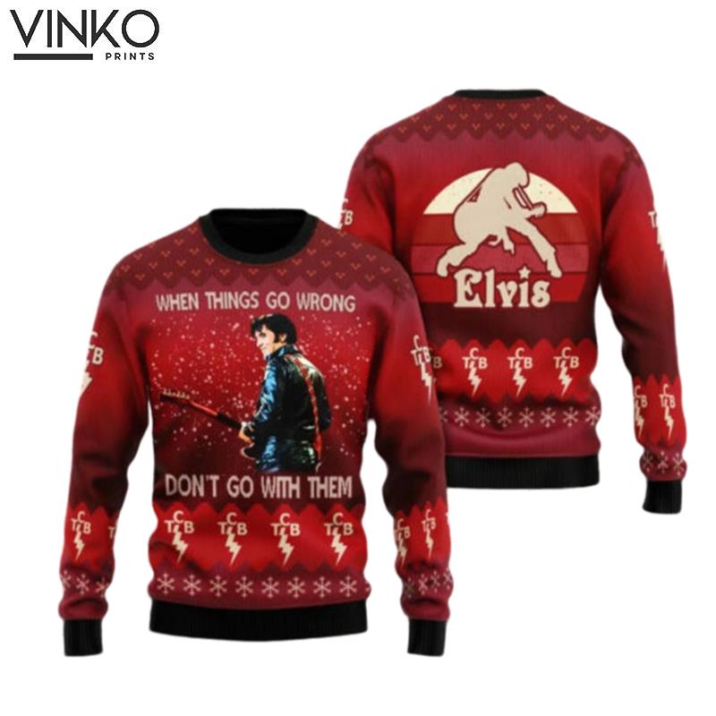 Elvis Presley The King Of Rock And Roll 3D Ugly Christmas Sweater