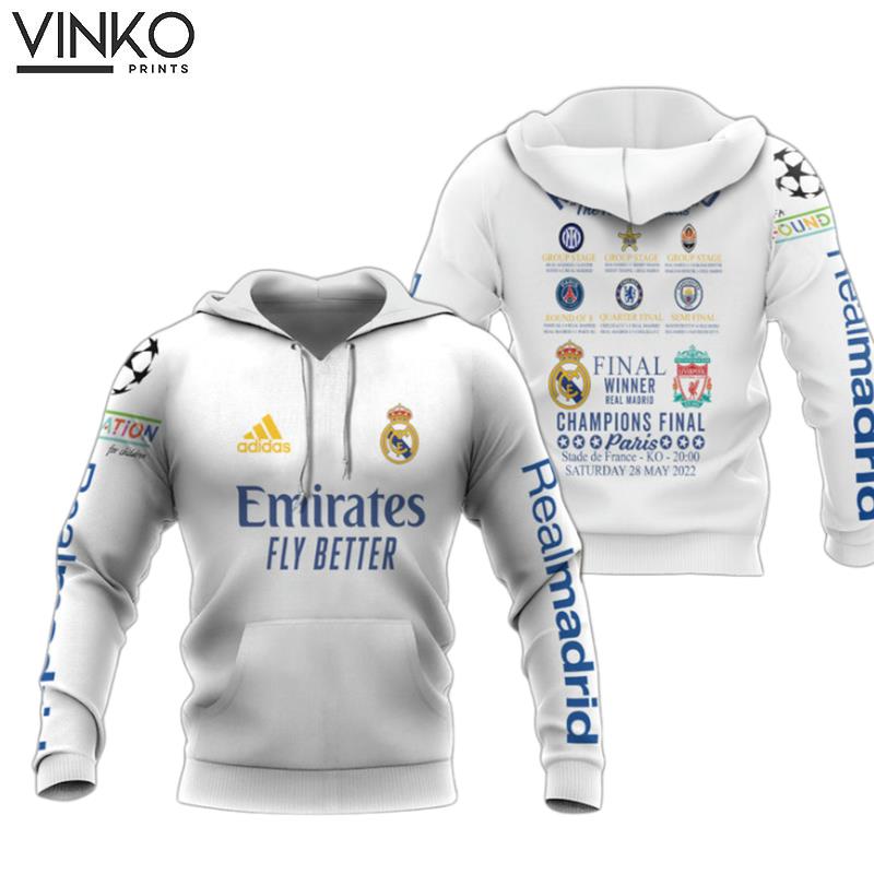 Emirates Fly Better Real Madrid The Road To Paris Final Winner Hoodie