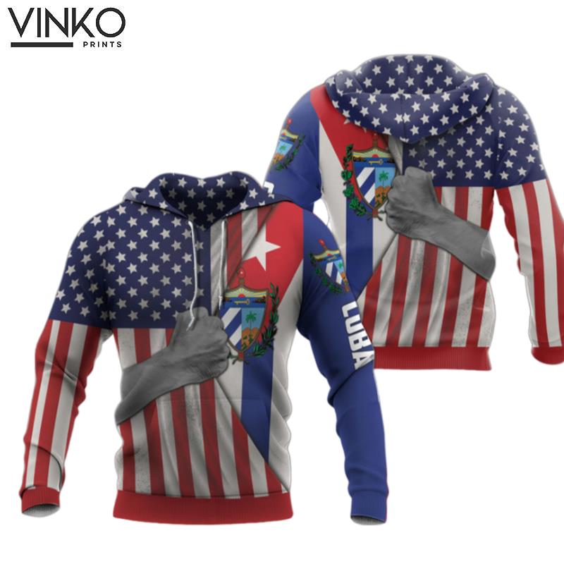 Expart Cuba American Flag Hoodie