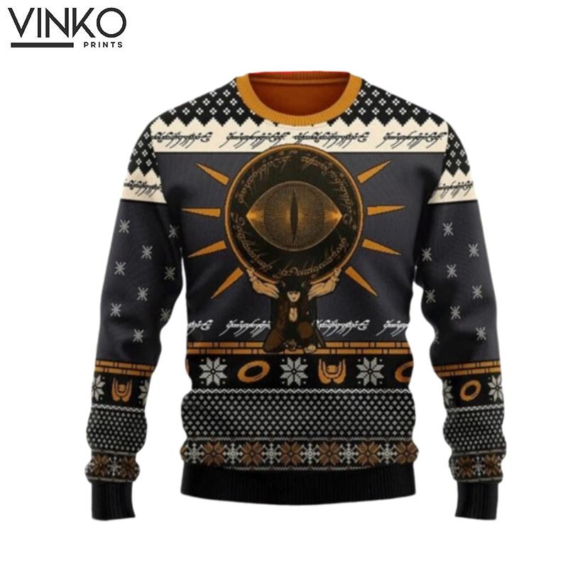 Eye of Sauron Black Lord Of The Ring Xmas Ugly Christmas Sweater