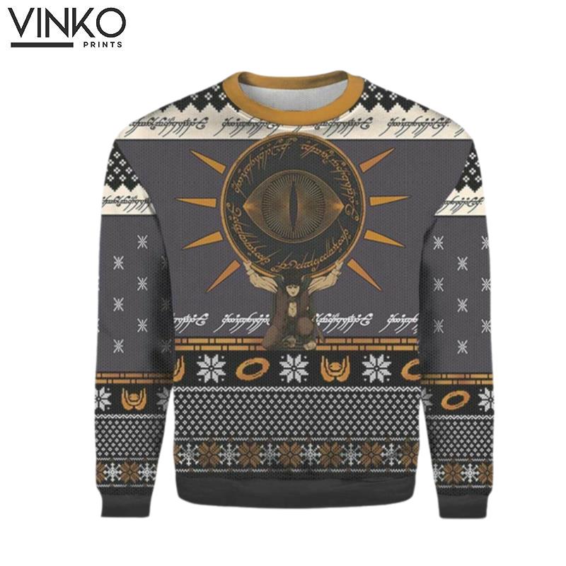 Eye of Sauron Black Ugly Christmas Sweater