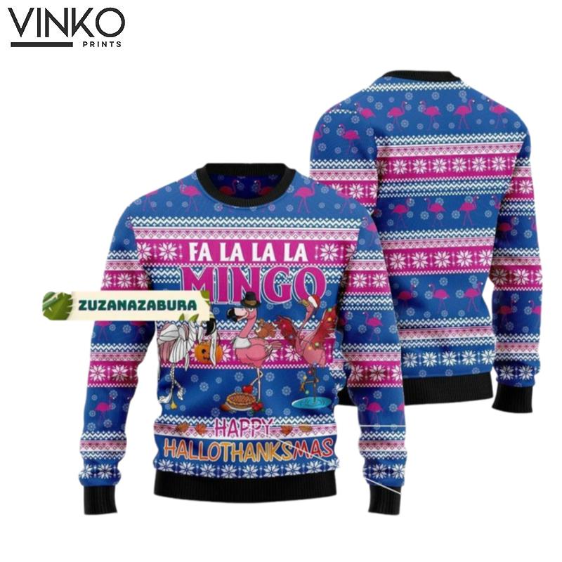 Fa La La La Mingo Christmas Flamingo Ugly Christmas Sweater