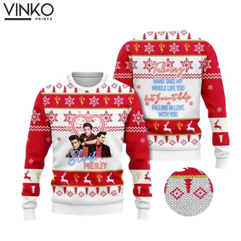 Falling In Love With You Elvis Presley 3D Ugly Christmas Sweater