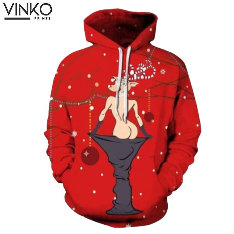 Fashion Red Couple Christmas Hoodie