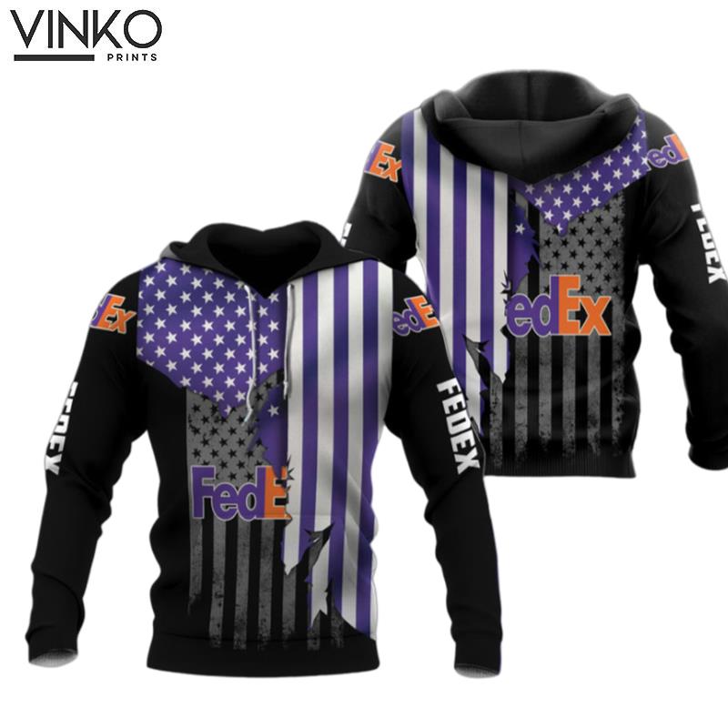 Fedex With Flag American Hoodie