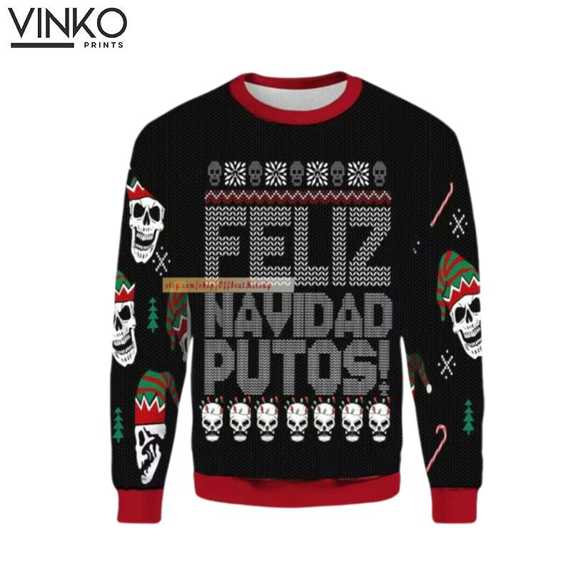 Feliz Navidad Putos 3D Ugly Christmas Sweater