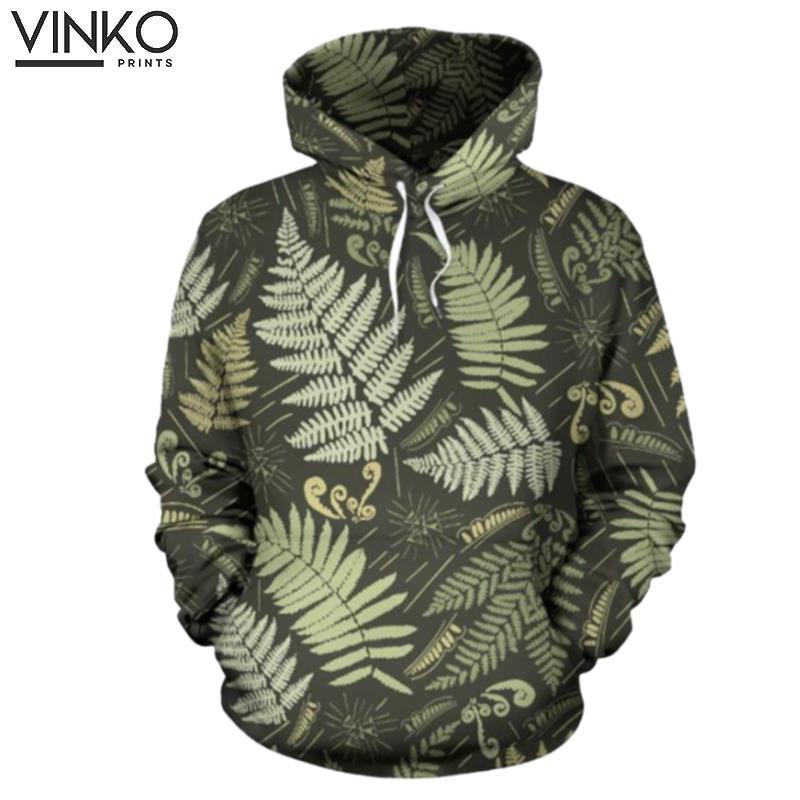 Fern Leave Green Pattern Hoodie