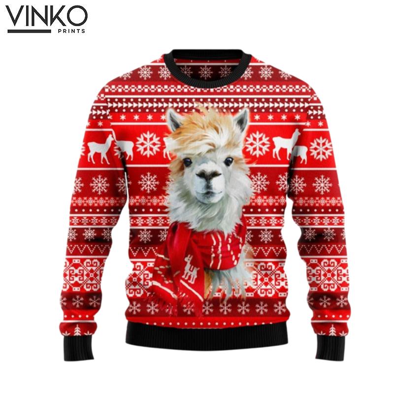 Festive Llama Perfect Outfit For Christmas Winter New Year Of Llama Lovers Ugly Christmas Sweater