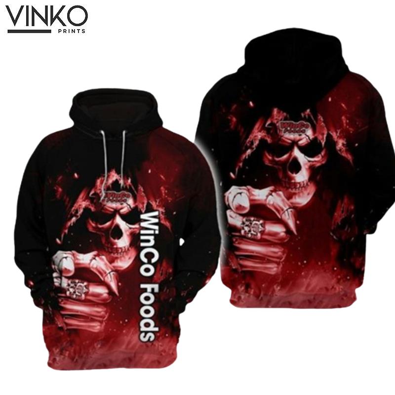 Finger Skull Winco Foods Logo Hoodie