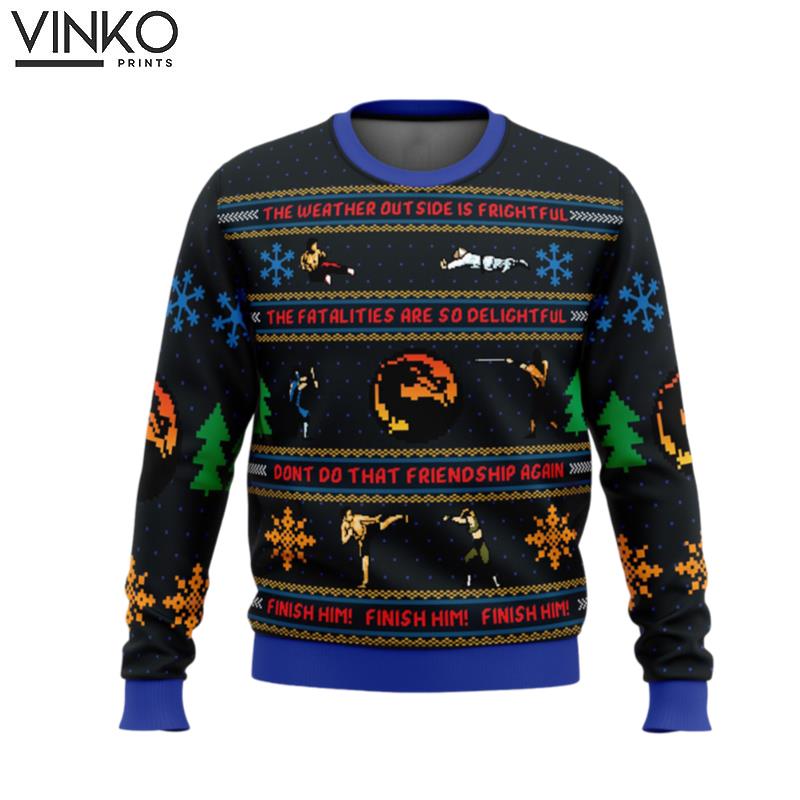 Finish Him Mortal Kombat Ugly Christmas Sweater