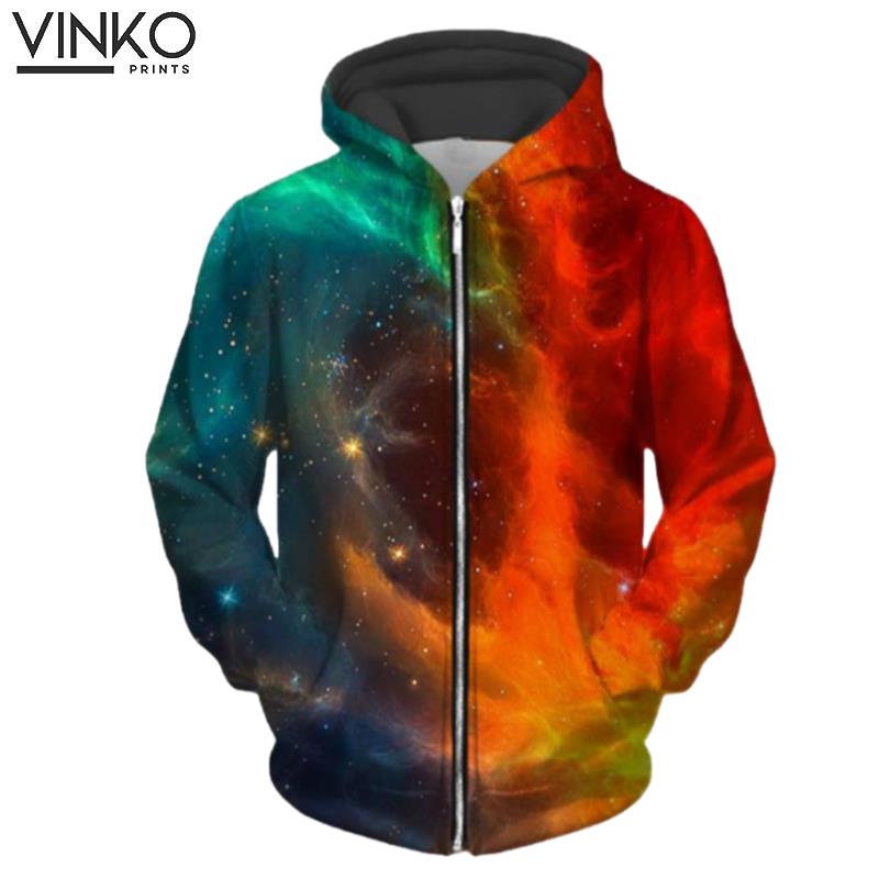 Fire And Ice Galaxy Up Hoodie