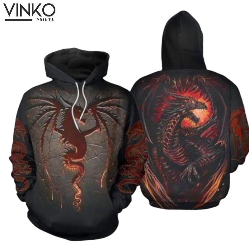 Fire Powerful Dragon Hoodie