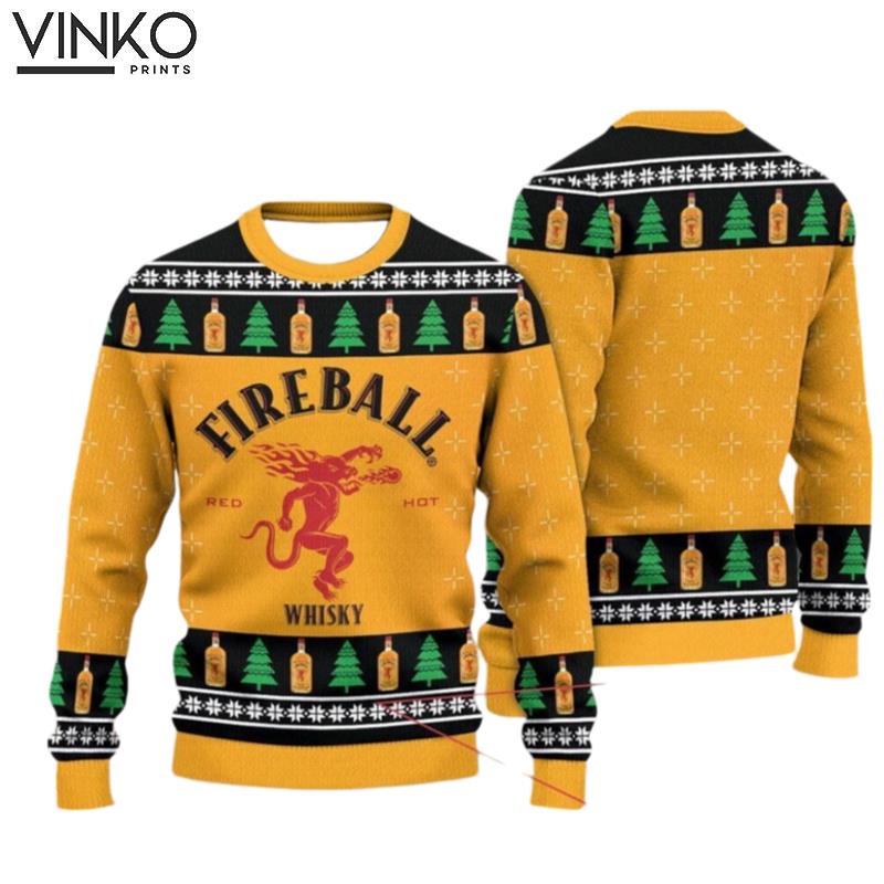 Firebal Whiskey Ugly Ugly Christmas Sweater