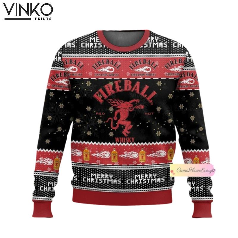 Fireball Whisky Fireball Men Whisky Ugly Christmas Sweater