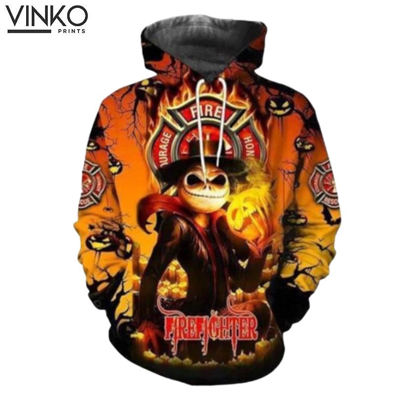 Firefighter Jack Skellington Hoodie