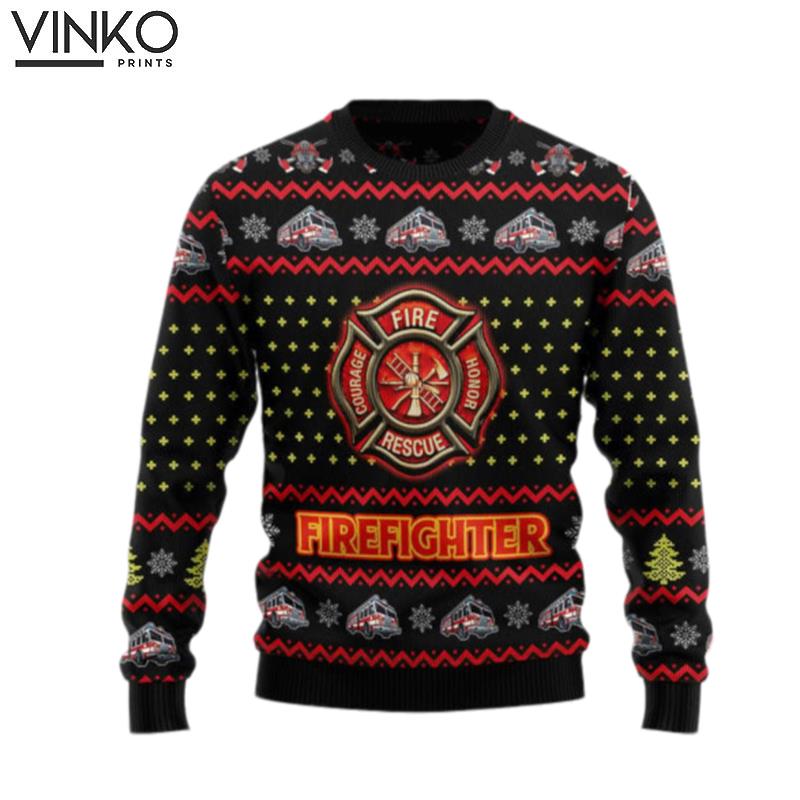 Firefighter Lover Firefighter 3D Printed Graphic Ugly Christmas Sweater