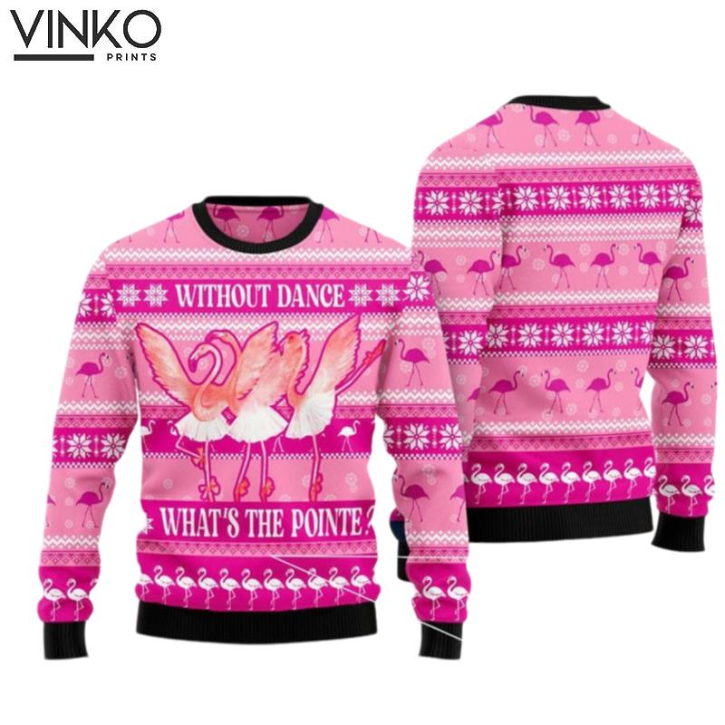 Flamingo Ballet friends funny family Ugly Christmas Sweater