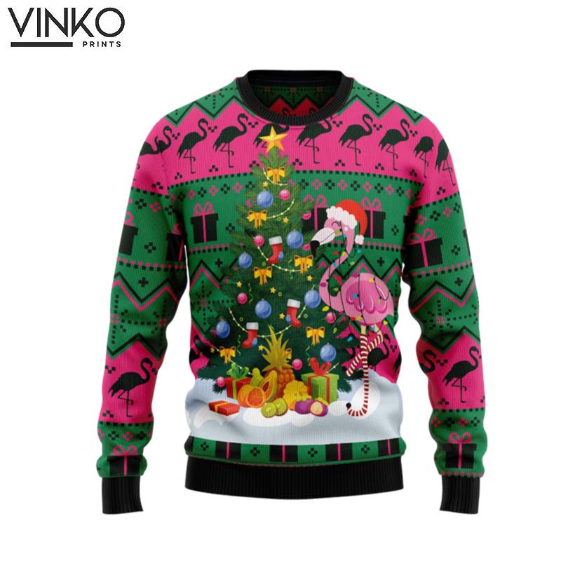 Flamingo Christmas Tree For Men And Women Ugly Christmas Sweater