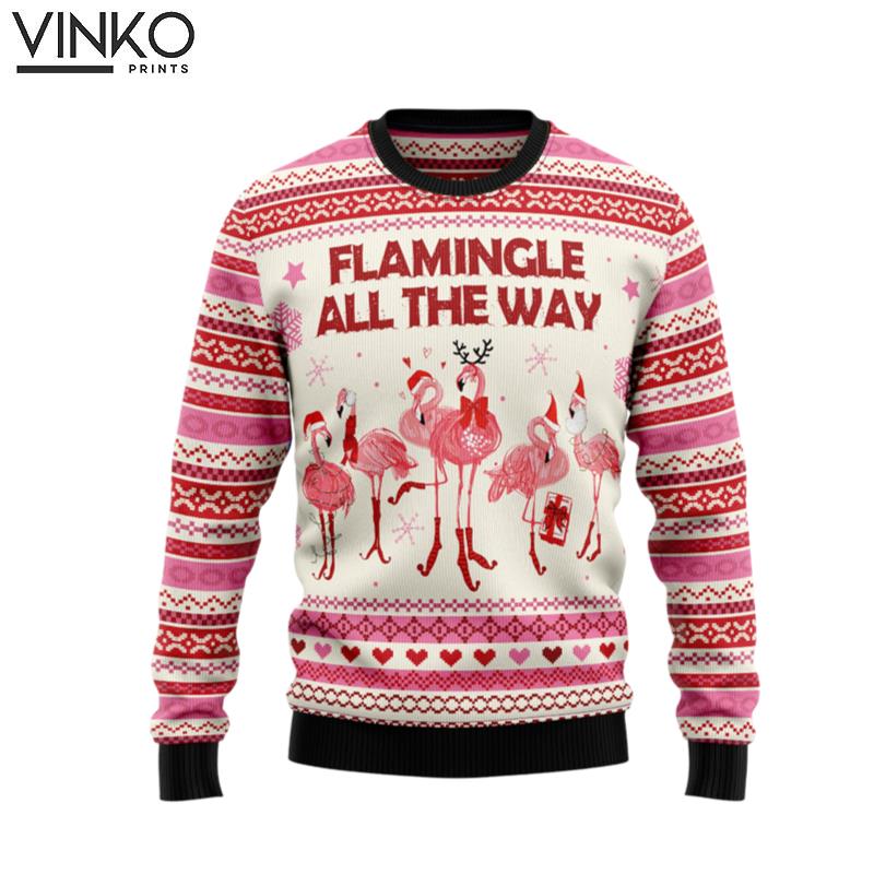 Flamingo Flamingle All The Ways HZ112312 Ugly Christmas Sweater