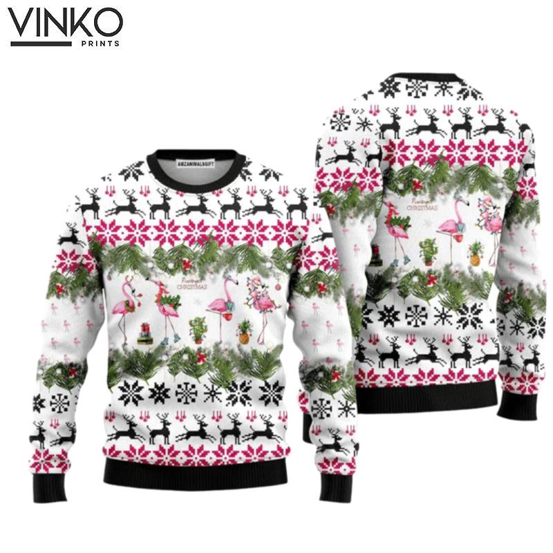 Flamingo Flamingos Christmas Perfect Outfit For Christmas New Year Autumn Winter Ugly Christmas Sweater