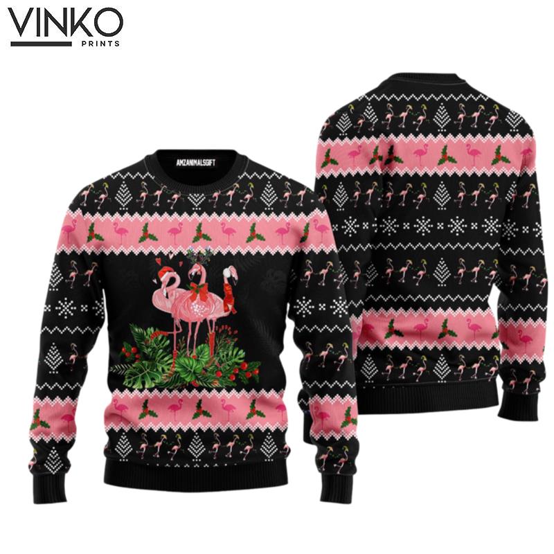 Flamingo Funny Flamingo Jingle Bell Tropical Perfect Gift For Christmas Friends Family Ugly Christmas Sweater