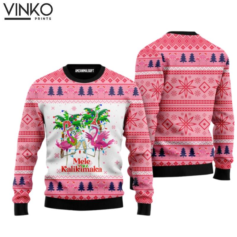 Flamingo Mele Kalikimaka Funny Ugly Christmas Sweater