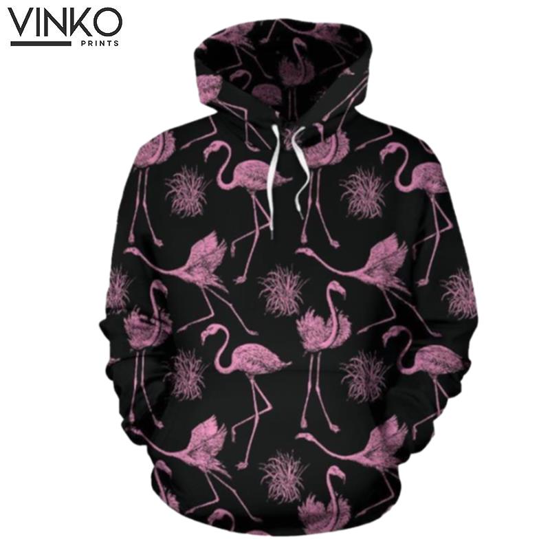 Flamingo Pink Pattern Hoodie