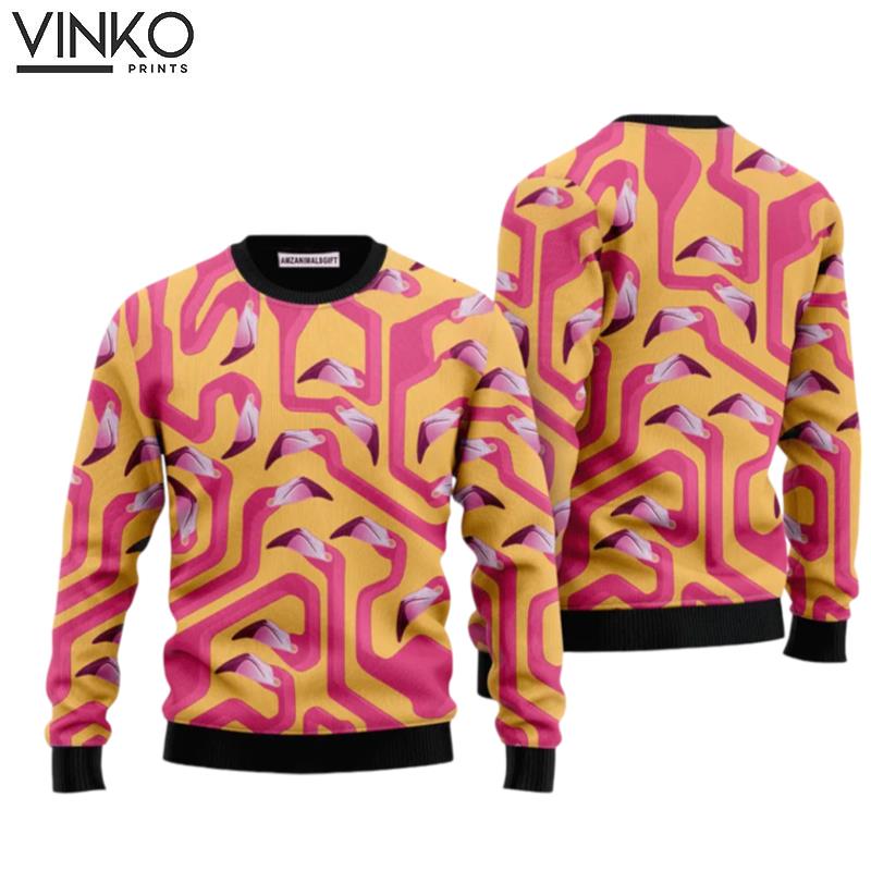 Flamingo long neck Pattern Perfect Outfit For Christmas New Year Autumn Winter Ugly Christmas Sweater