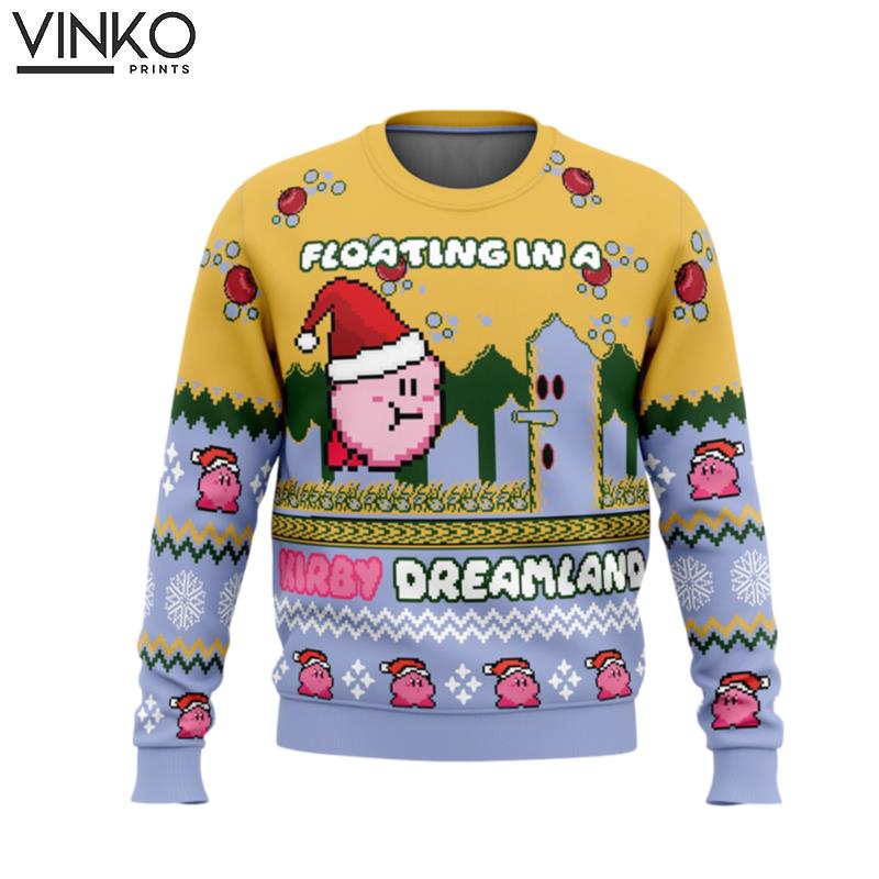 Floating in a Kirby Dreamland Ugly Christmas Sweater