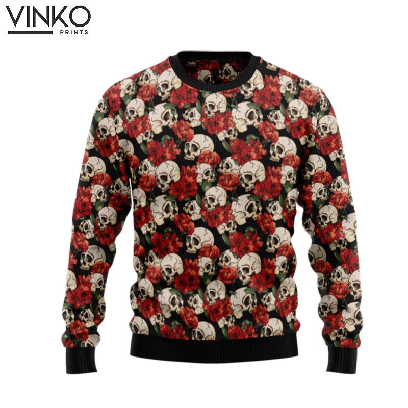 Floral Skull HZ101601 Ugly Christmas Sweater