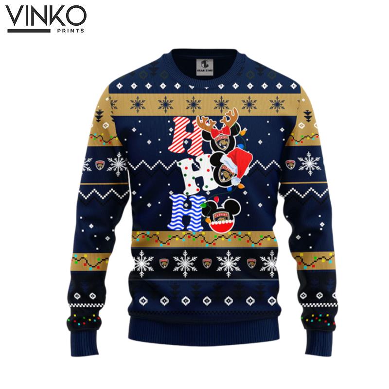 Florida Panthers Hohoho Mickey Ugly Christmas Sweater