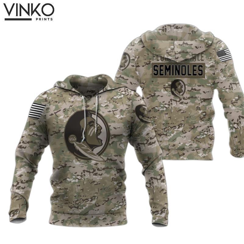 Florida State Seminoles Camo Pattern Hoodie