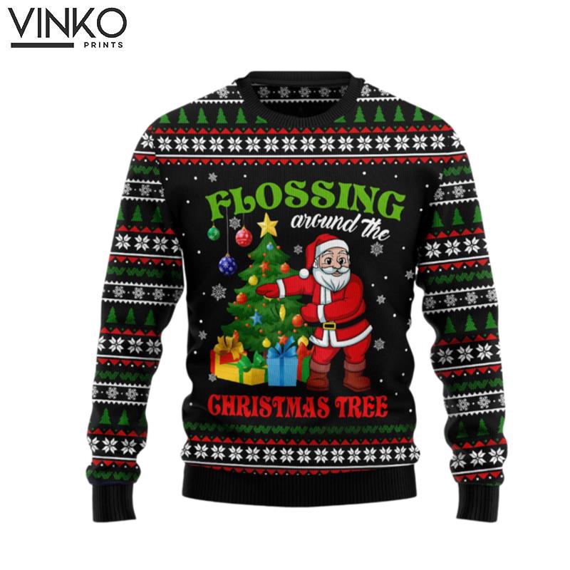 Flossing Around The Christmas Tree HT041117 Ugly Christmas Sweater