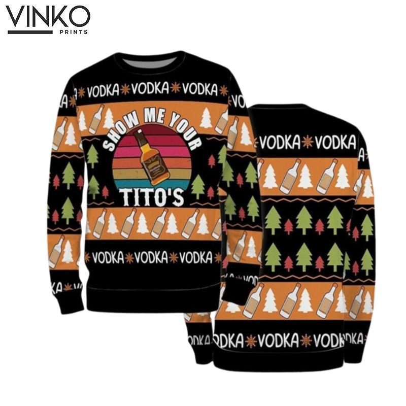 For Men Women Kids Show Me Your Titos Ugly Christmas Sweater