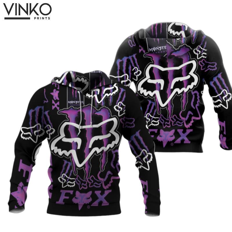 Fox Monster Energy Purple Full Print Hoodie