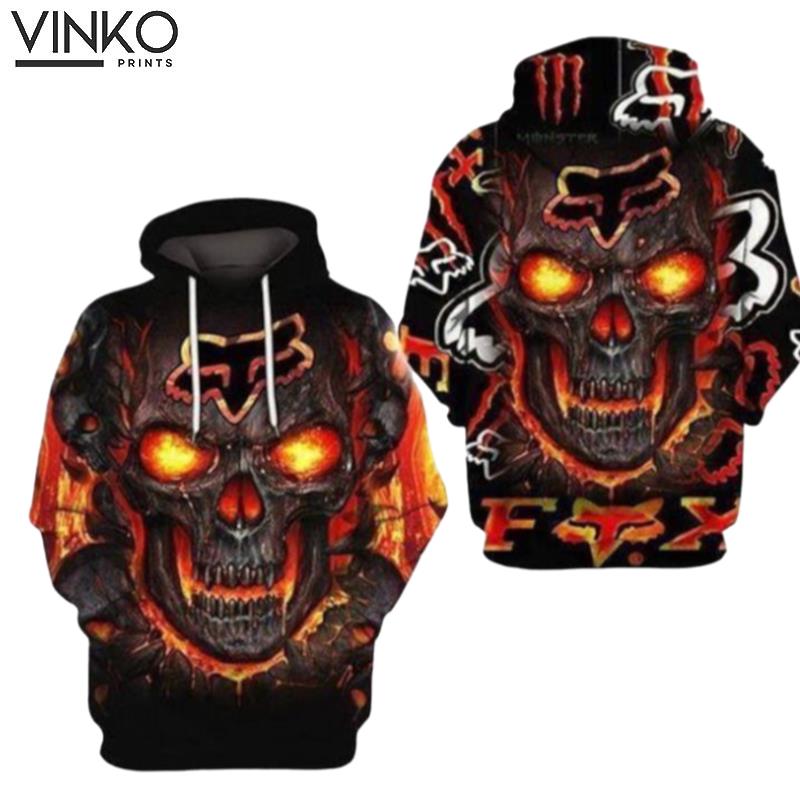 Fox Racing Skull Orange Hoodie