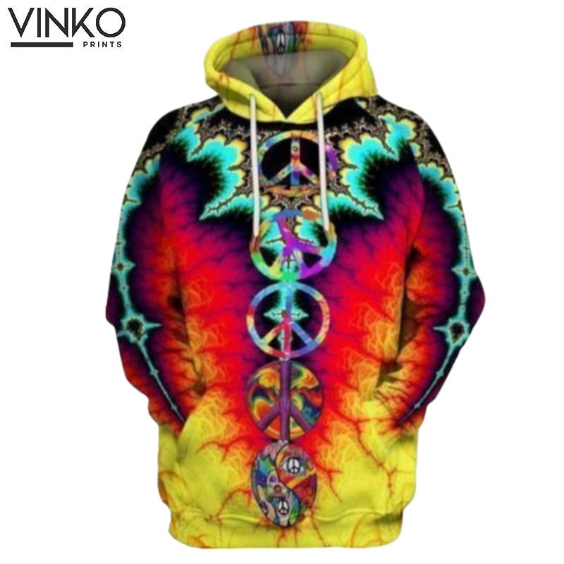 Fractal Peace And Pered Custom Lineman Graphic Hoodie