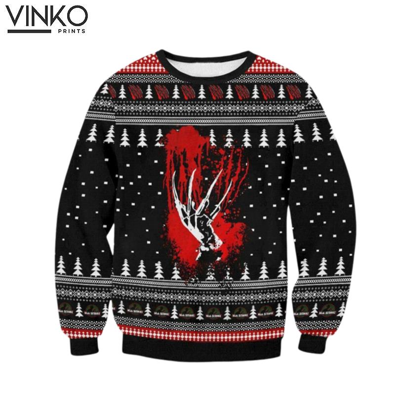 Fred Krueger Horror Ugly Christmas Sweater