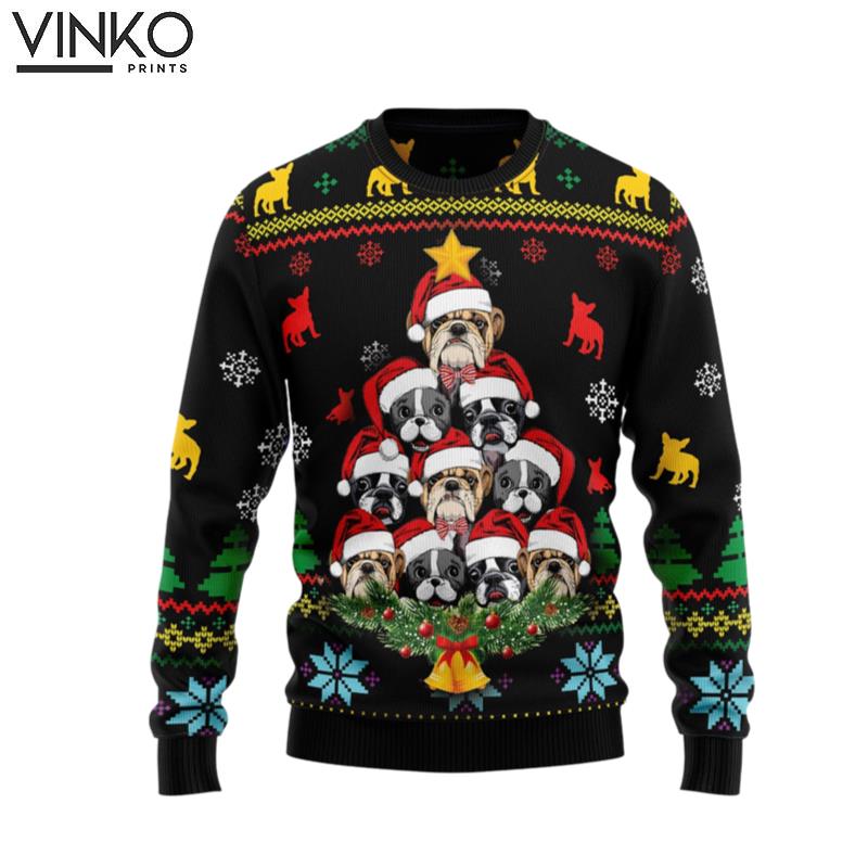 French Bulldog Black Ugly Christmas Sweater