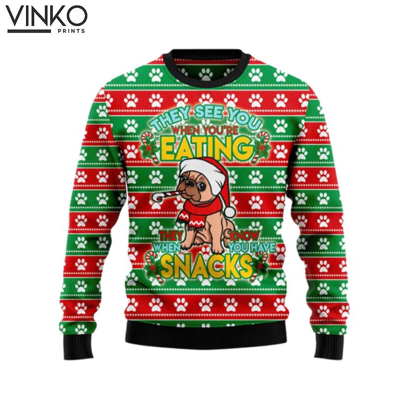 French Bulldog See You Eating Snacks Funny Family Gifts Ugly Christmas Sweater