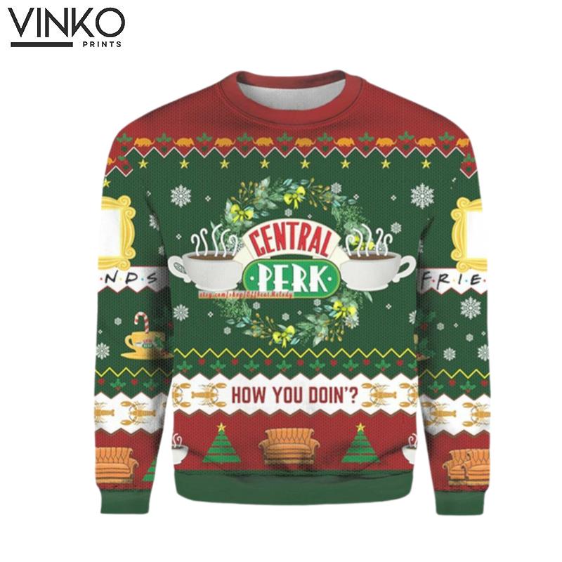 Friends Central Perk How You Doing Ugly Christmas Sweater