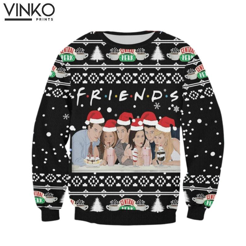 Friends Friends 3D Friends TV Show Santa Characters Christmas Ugly Christmas Sweater