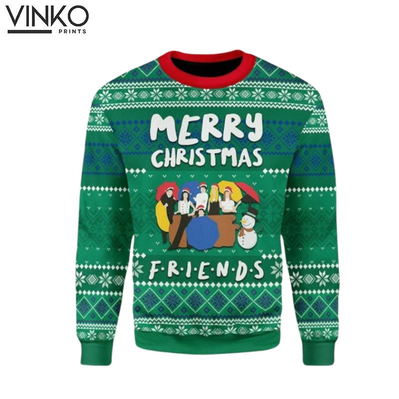 Friends Merry Christmas Friends Green Ugly Christmas Sweater